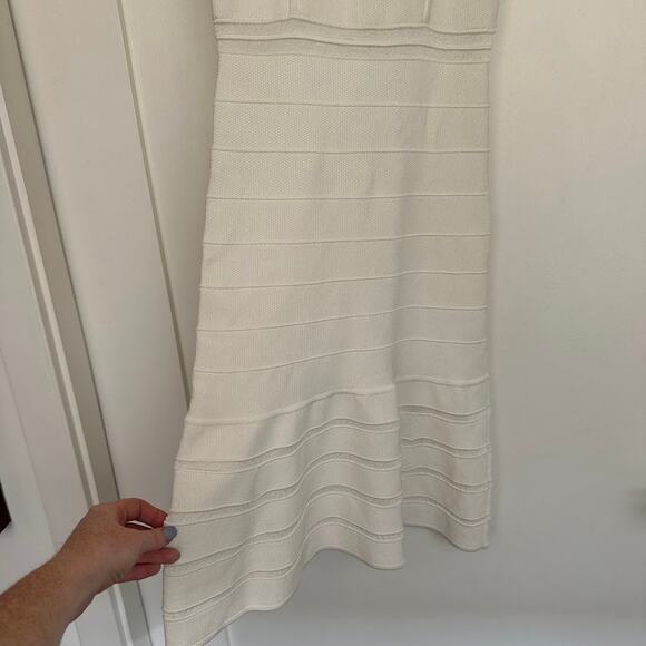 Ronny Kobo Womens White Metalic Striped Fit & Flare Hase Mini Dress Size XS - Picture 5 of 16